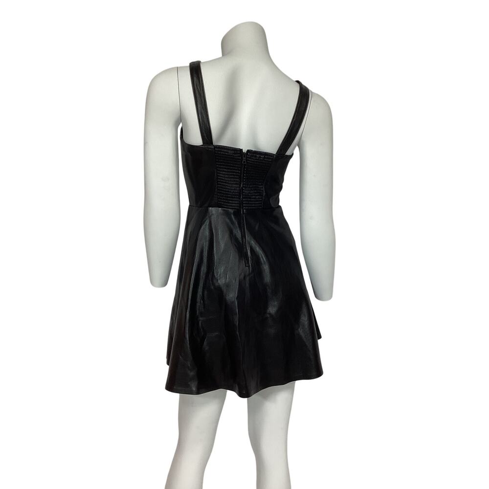 Alice + Olivia Sleek Black Kaidra Mini Dress Size 0 - Picture 3 of 4